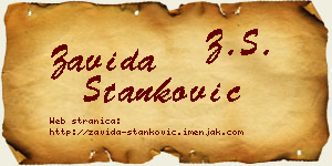 Zavida Stanković vizit kartica